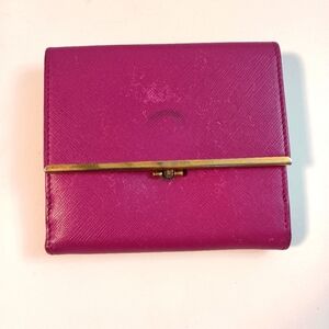 Salvatore Ferragamo Leather Wallet Gancini Pink Made in Italy